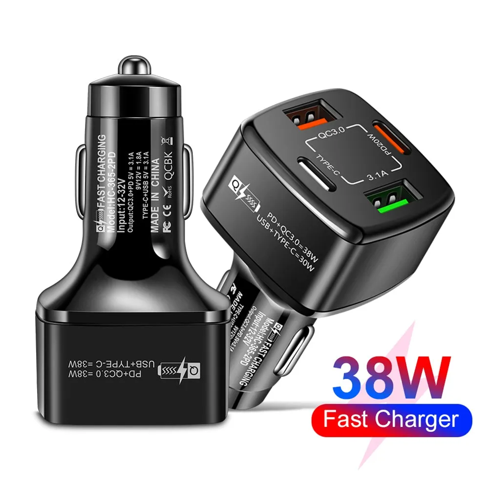4-in-1 Usb Charger Fast Charging Dock Type-c 38w Pd Qc3.0 3.1a
