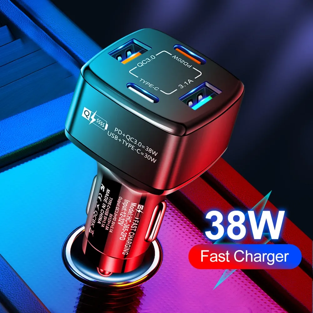 4-in-1 Usb Charger Fast Charging Dock Type-c 38w Pd Qc3.0 3.1a