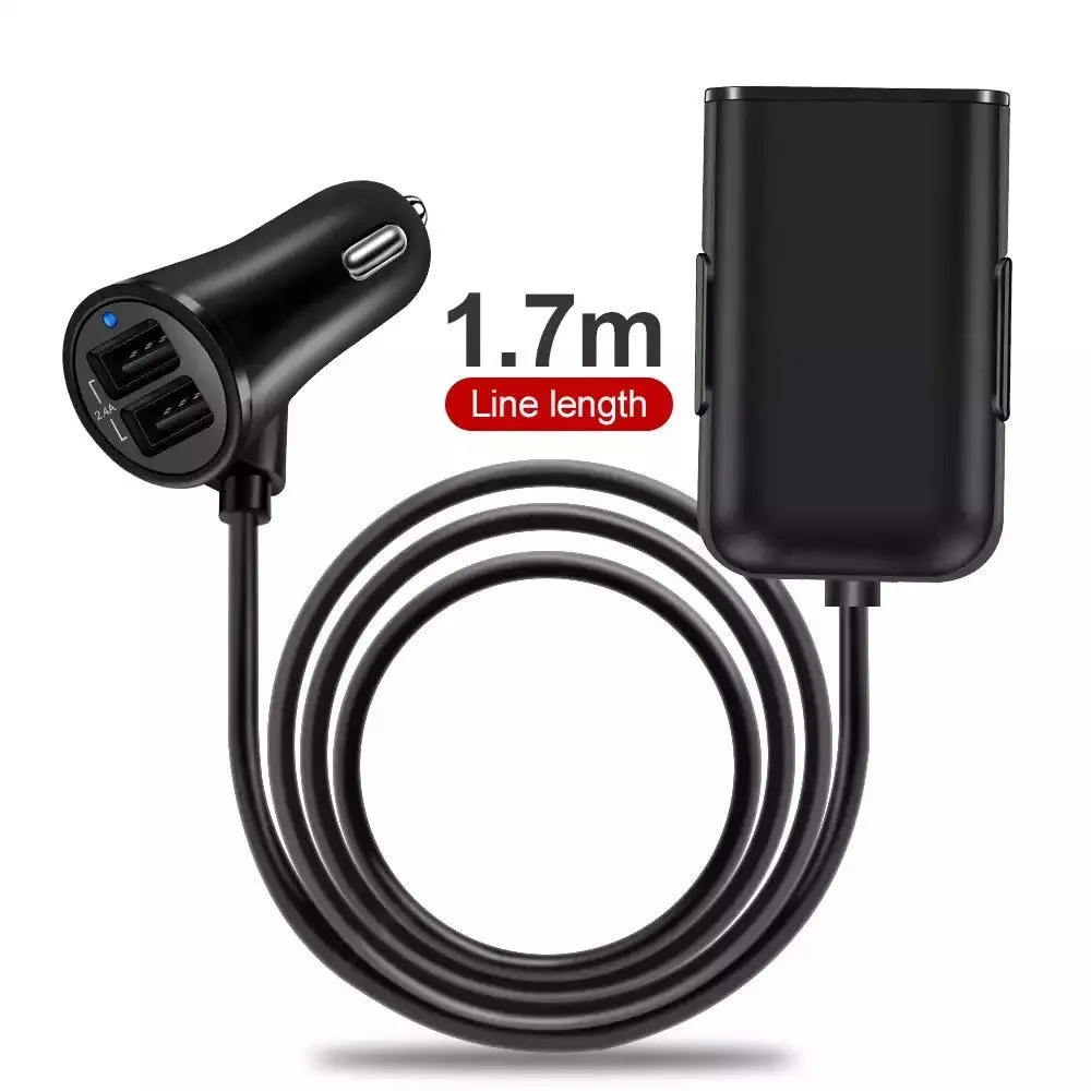 40w 8a Qc3.0 Fast Car Charger 1 To 4 Front Rear Seat Quick
