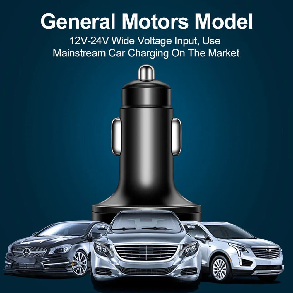 5-in-1 Charger 4 USB Port Type-c Fast Car Charger Led Digital