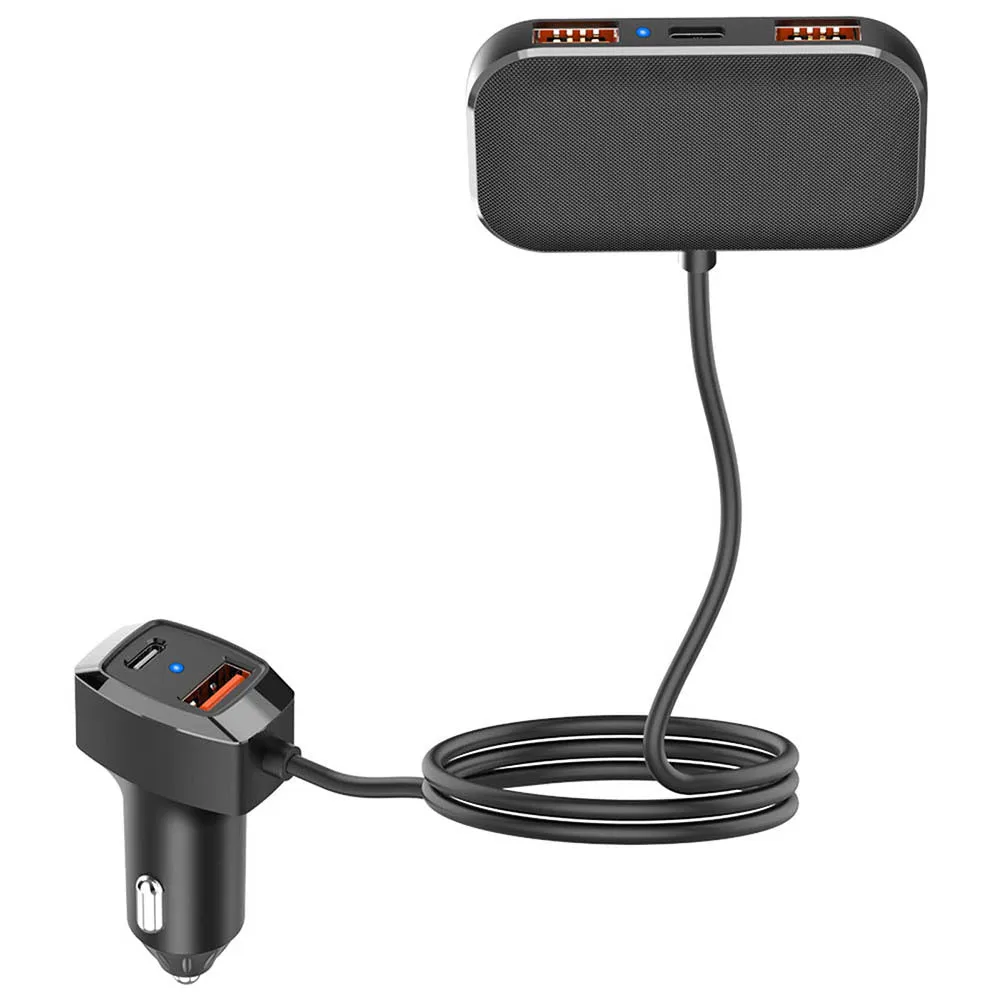 60w Car Fast Charger 5-Port Multi-function Extension Cable