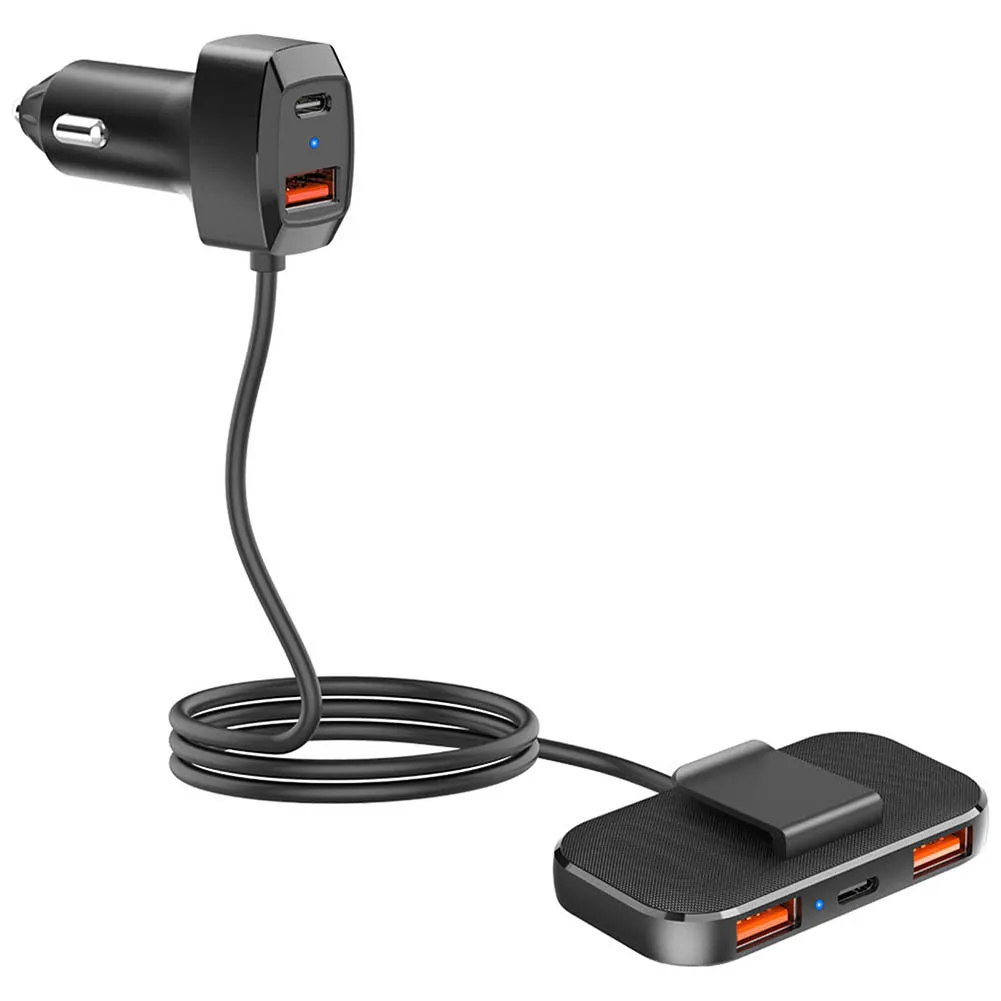 60w Car Fast Charger 5-Port Multi-function Extension Cable
