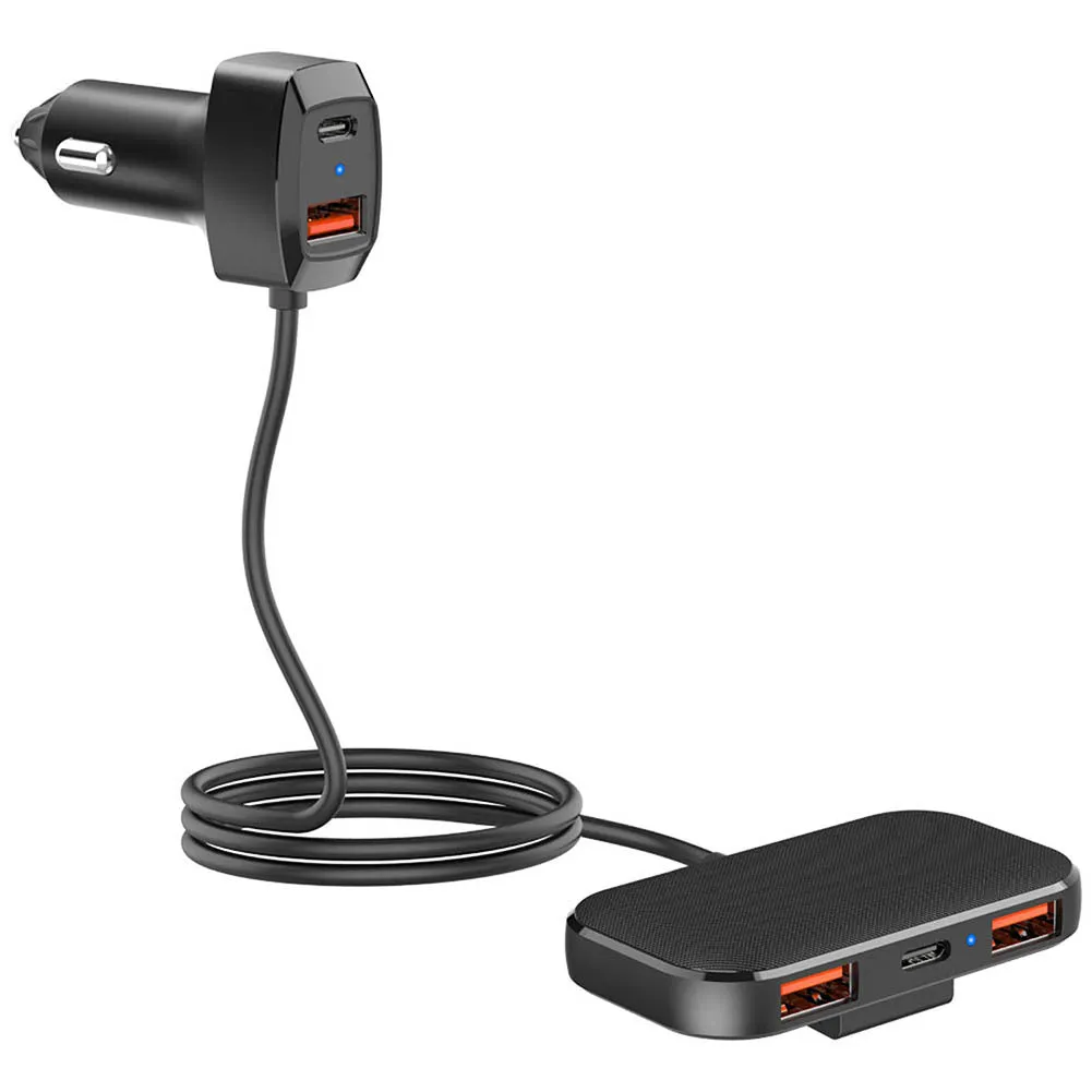 60w Car Fast Charger 5-Port Multi-function Extension Cable