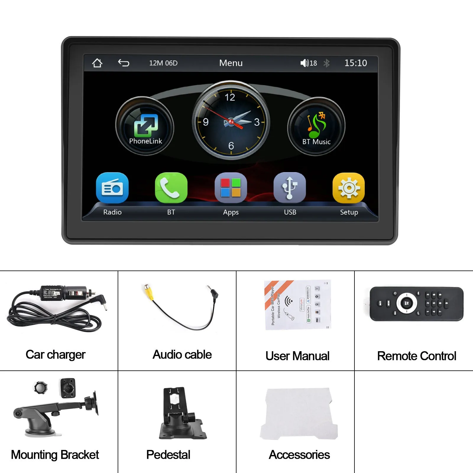 Car Radio 7-inch HD Multimedia Video Playback Mp5 Player