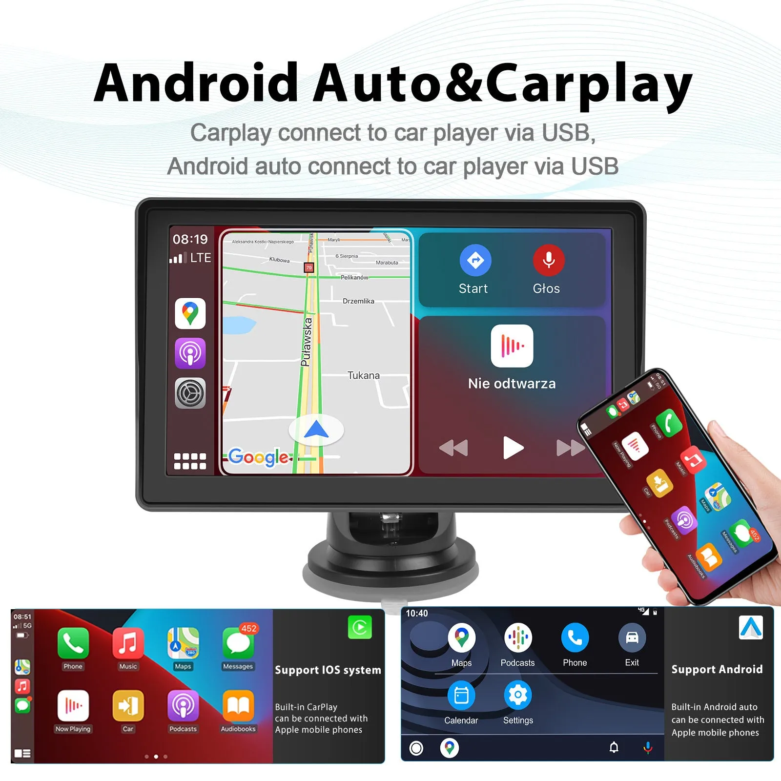 Car Radio 7-inch HD Multimedia Video Playback Mp5 Player