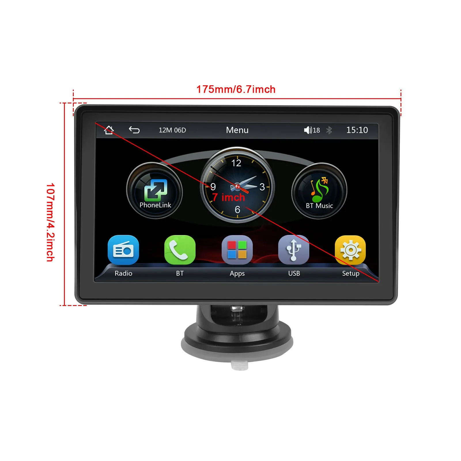 Car Radio 7-inch HD Multimedia Video Playback Mp5 Player