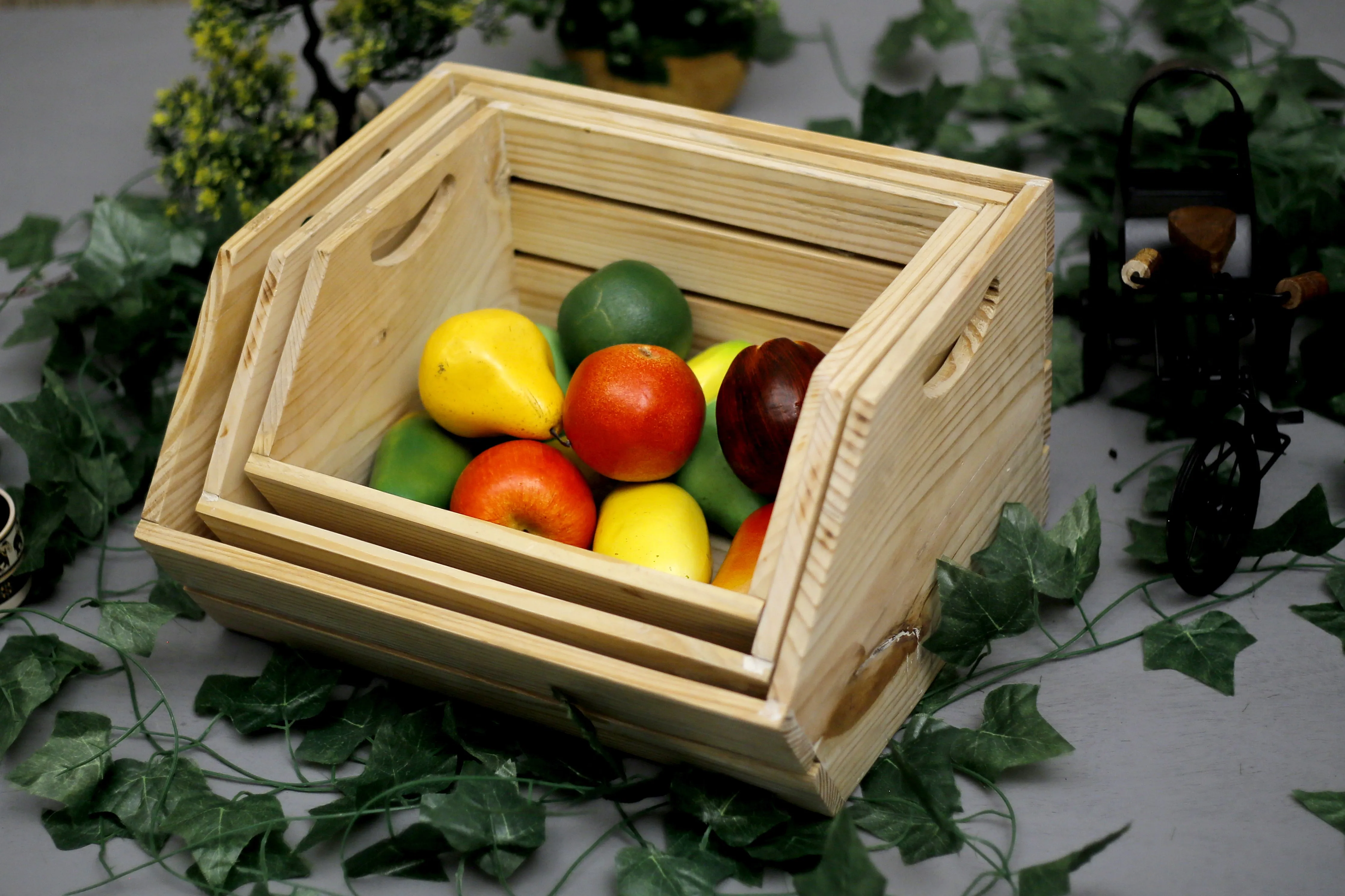 Cottage Style Crate Organizer Set of 3