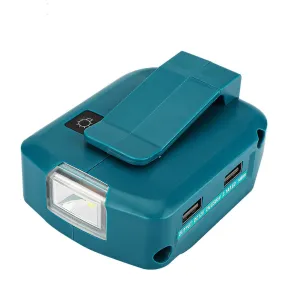 Dual Usb Power Source Charger Li-ion Battery Adapter With Led