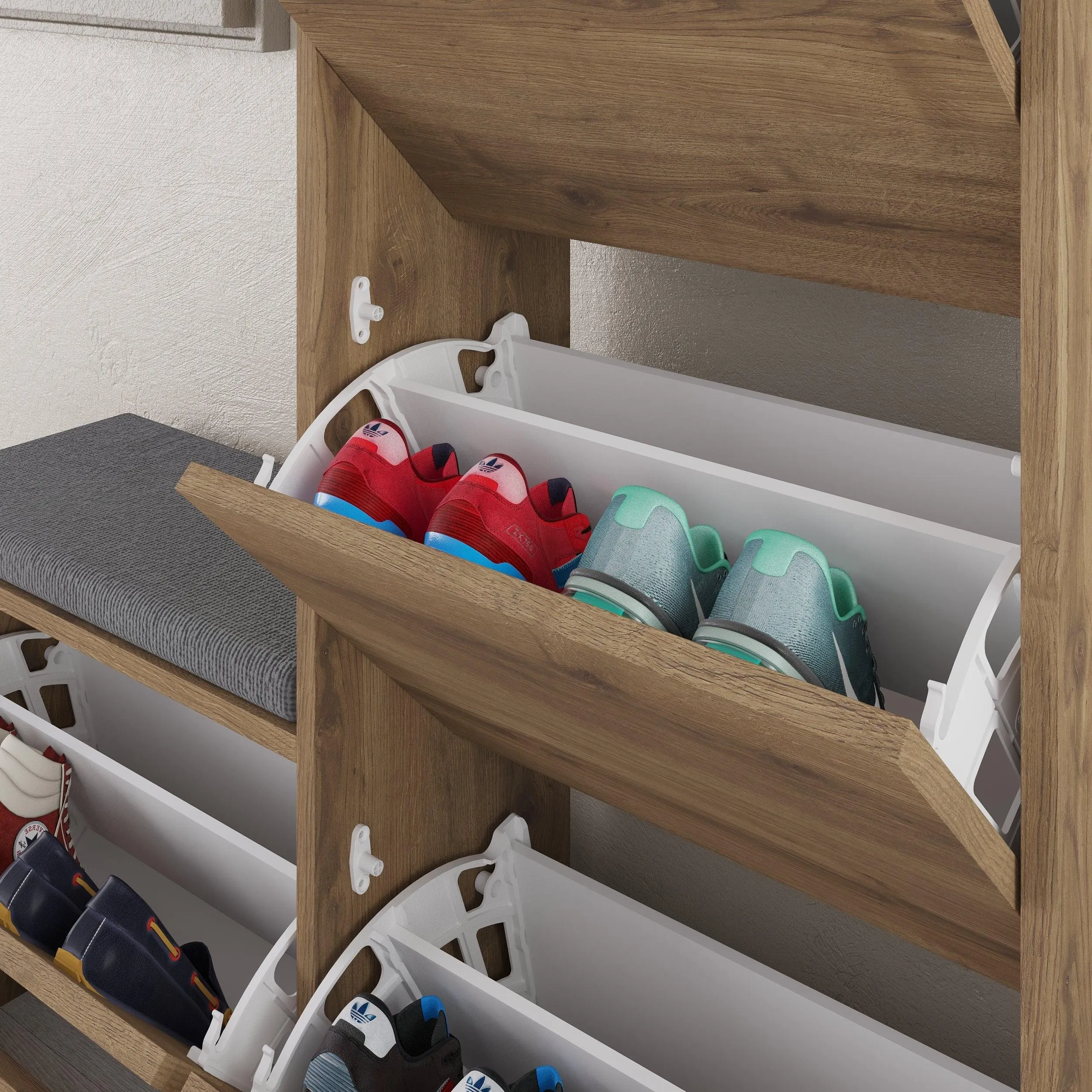 Dude Modern Bench Shoe Cabinet H 118.5cm