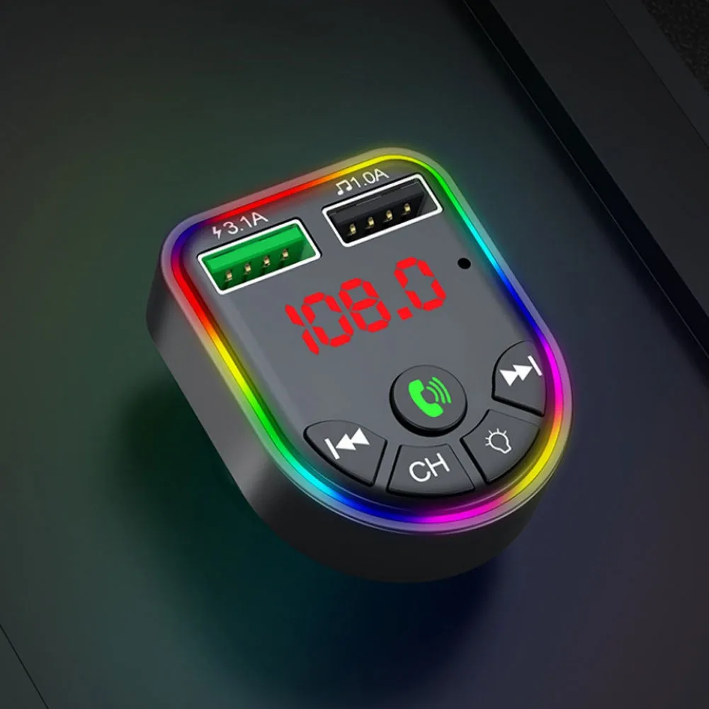 F5 Car Mp3  Player With Atmosphere Light Overload Protection
