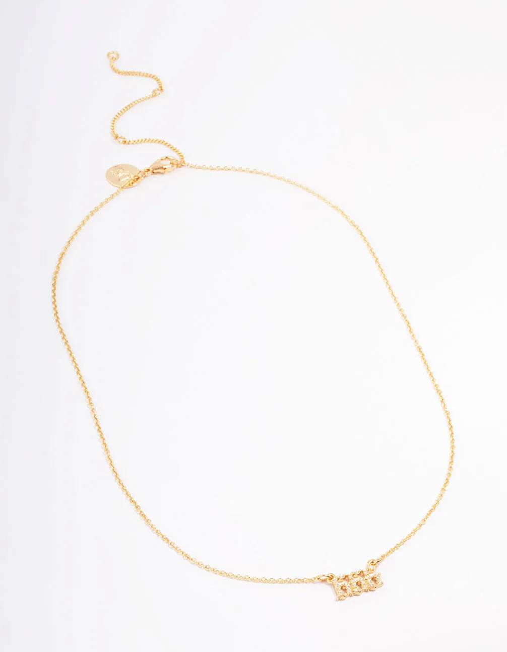 Gold Plated Cubic Zirconia 666 Angel Number Pendant Necklace