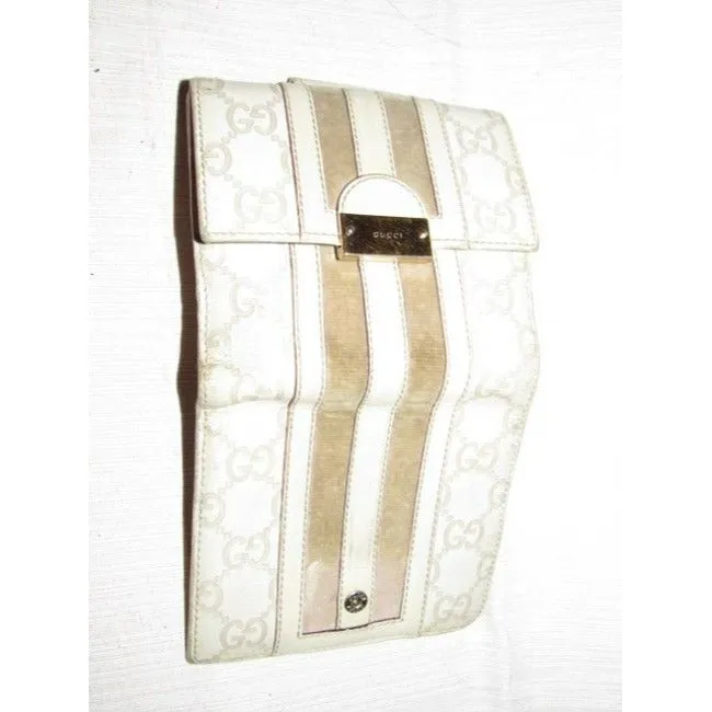 Gucci Guccissma Print Taupe Brown Leather Wallet