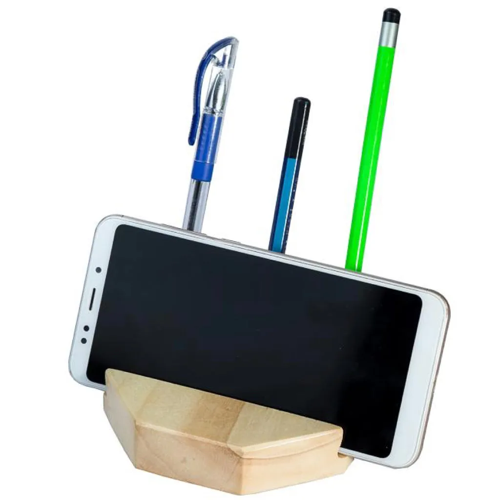 IVEI Wooden Hexagon Mobile Holder With Groove