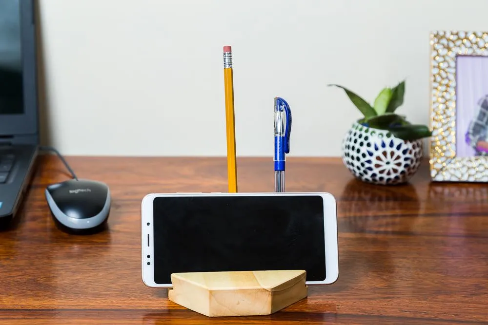 IVEI Wooden Hexagon Mobile Holder With Groove