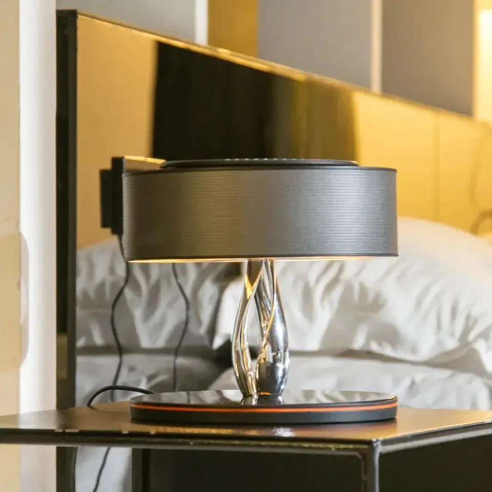 "Luxurious Bluetooth Speaker Lamp with Wireless Charging"