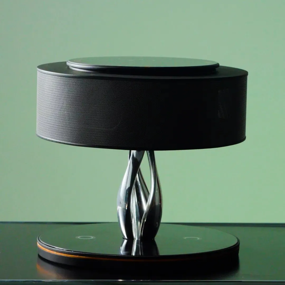 "Luxurious Bluetooth Speaker Lamp with Wireless Charging"