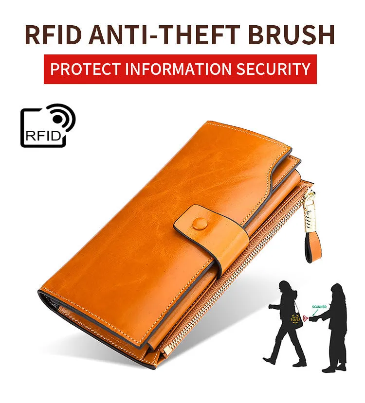 RFID Long leather wallet for Women W5221