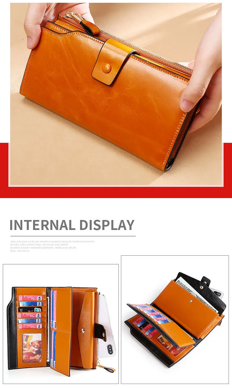 RFID Long leather wallet for Women W5221