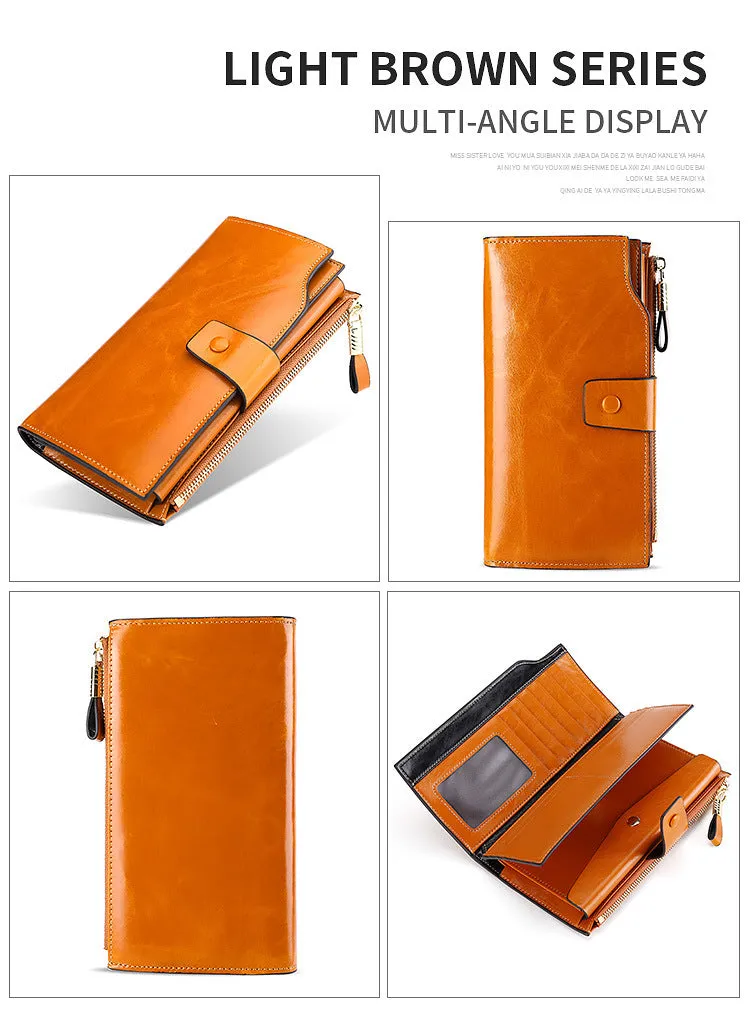 RFID Long leather wallet for Women W5221