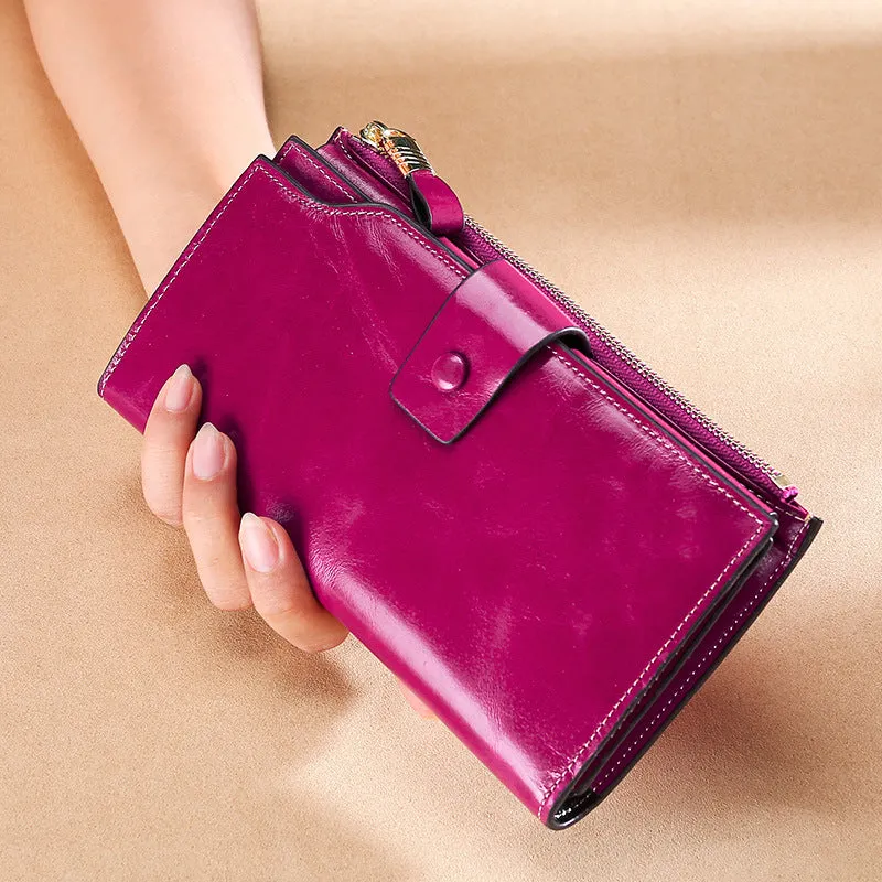 RFID Long leather wallet for Women W5221