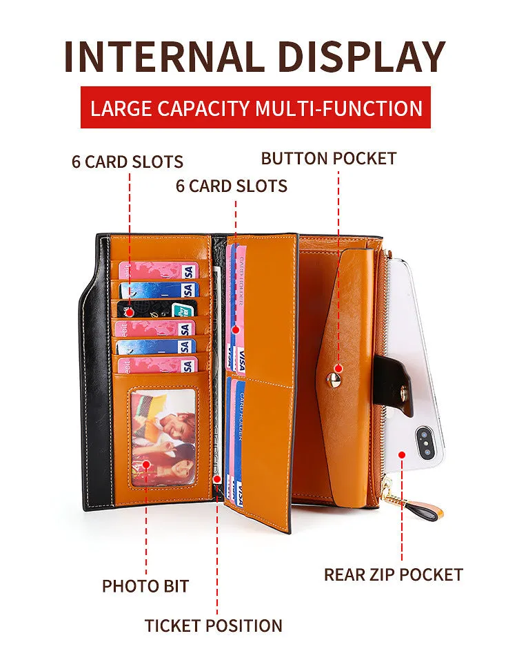 RFID Long leather wallet for Women W5221