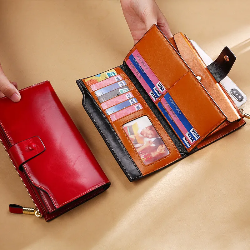 RFID Long leather wallet for Women W5221
