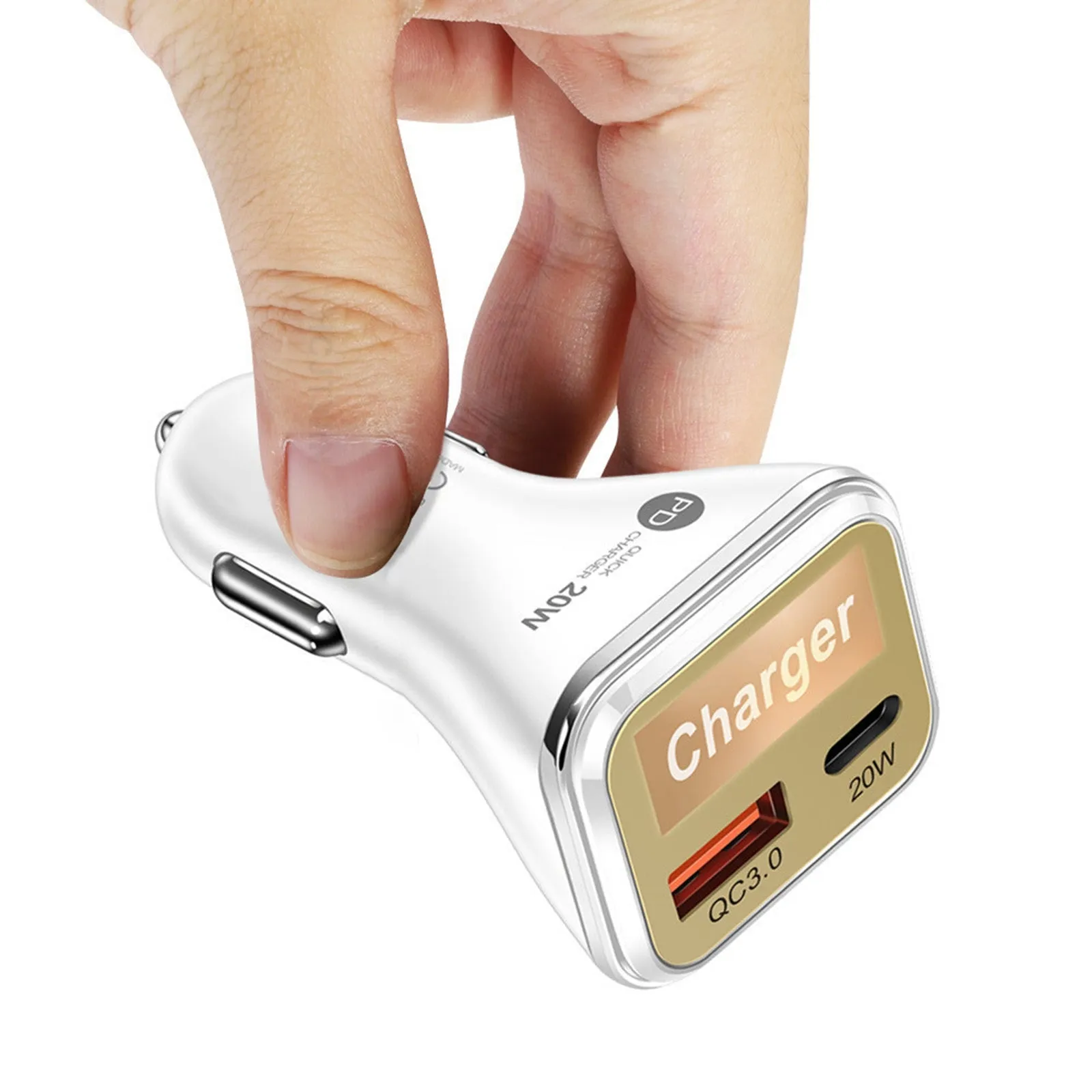 USB C Car Charger Adapter Dual Port QC3.0 PD20W Fast Charging