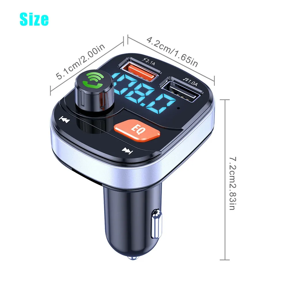 Wireless Fm Transmitter Dual USB Chargers Hands-free Radio