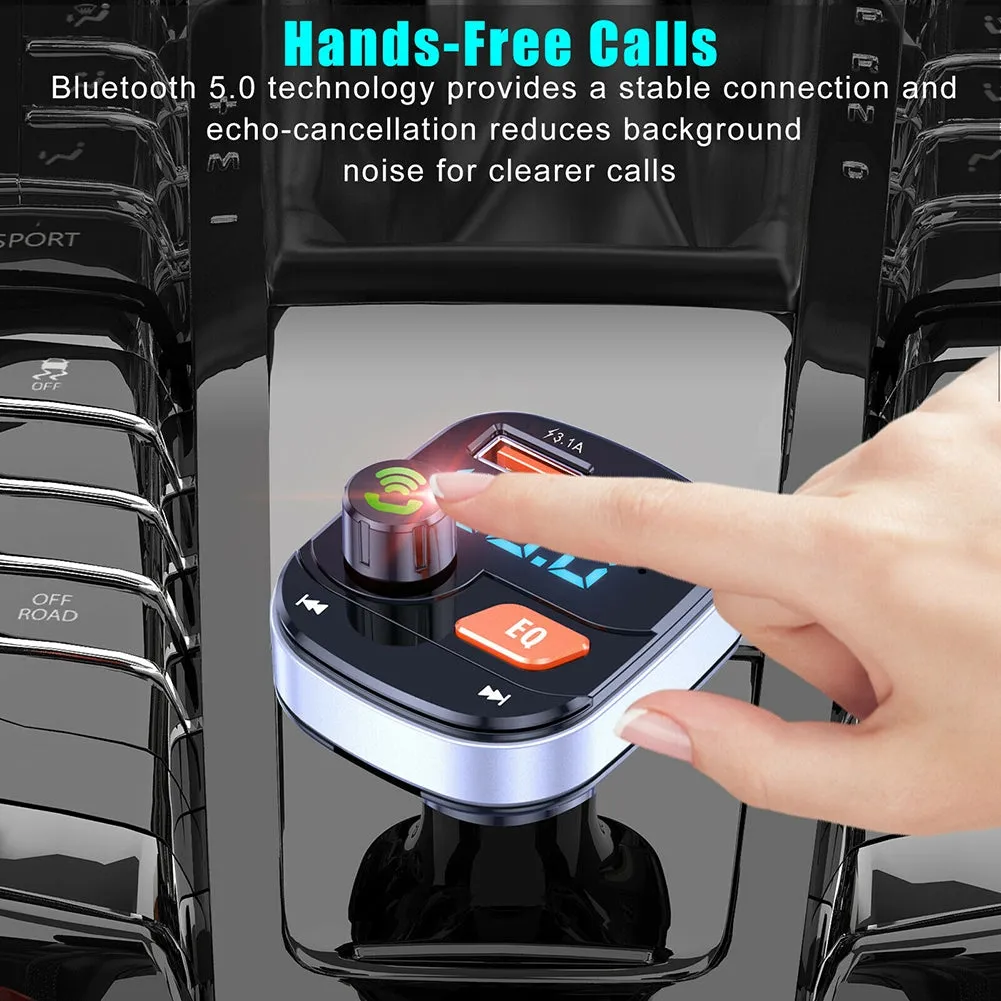 Wireless Fm Transmitter Dual USB Chargers Hands-free Radio